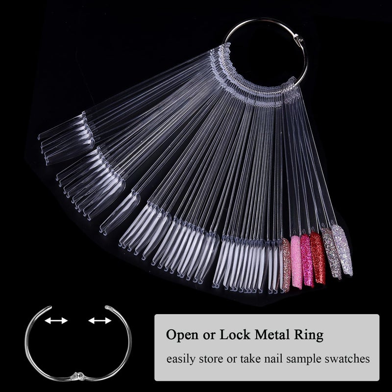 furtherpretty Clear Nail Swatch Sticks with Number Stickers, 50 Pcs Ballerina Nail Sample Swatches for Gel Polish Color Display Practice Nails muestrario de colores para uñas Manicure Supplies - Image 5